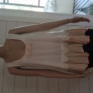 Boho Blue Betty top/blouse flounce bottom one size cream tan beige baby doll